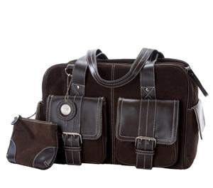 Jill-e Medium Suede & Leather Digital SLR Camera Bag (Chocolate Brown)