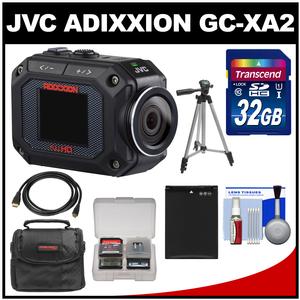 JVC GC-XA2 Adixxion Quad Proof Full HD Wi-Fi Digital Video Action Camera Camcorder with 32GB Card + Battery + Case + Tripod + Kit