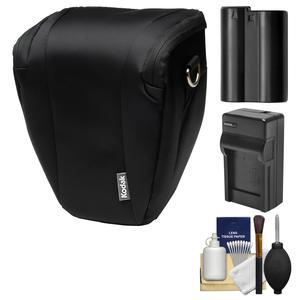 Kodak Deluxe Top-Load DSLR Camera Holster Case (Black) with EN-EL15 Battery & Charger + Cleaning Kit for D7100 D7200