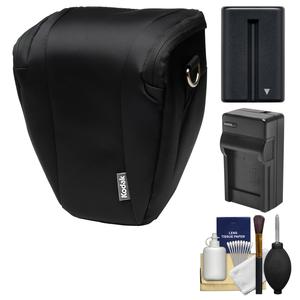 Kodak Deluxe Top-Load DSLR Camera Holster Case (Black) with NP-FM500H Battery & Charger + Cleaning Kit for Alpha DSLR SLT-A57 A58 A65 A77 II Kodak Deluxe Top-Load DSLR Camera Holster Case (Black) with NP-FM500H Battery & Charger + Cleaning Kit for Alpha DSLR SLT-A57 A58 A65 A77 II