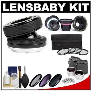 Lensbaby Composer Pro Lens with Double Glass Optic (for Canon EOS Cameras) with Lensbaby Optic Swap Kit + UV/FLD/CPL/Macro Filters + Wide & Telephoto Lens Set Lensbaby Composer Pro Lens with Double Glass Optic (for Canon EOS Cameras) with Lensbaby Optic Swap Kit + UV/FLD/CPL/Macro Filters + Wide & Telephoto Lens Set