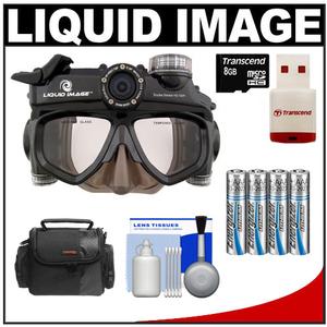 Liquid Image Scuba Series Mid-Size Underwater High Definition Digital Camera Mask HD with 8GB Card + (4) AAA Lithium Batteries + Case + Cleaning Kit - Digital Cameras and Accessories - Hip Lens.com