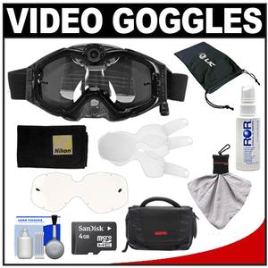 Liquid Image Impact Series HD Digital Video Camera MX Goggles (Black) with Case + FogKlear Cloth & Goggle Cleaning Kit - Digital Cameras and Accessories - Hip Lens.com