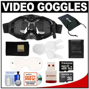 Liquid Image Impact Series HD Digital Video Camera MX Goggles (Black) with 16GB Card + FogKlear Cleaning Cloth + Case + Accessory Kit - Digital Cameras and Accessories - Hip Lens.com