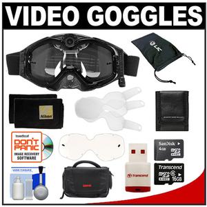 Liquid Image Impact Series HD Digital Video Camera MX Goggles (Black) with 16GB Card + FogKlear Cleaning Cloths + Case + Accessory Kit - Digital Cameras and Accessories - Hip Lens.com