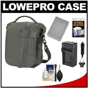 Lowepro Classified 140 AW Digital SLR Camera Bag/Case (Sepia) with BLN-1 Battery & Charger + Accessory Kit for Olympus OM-D E-M5