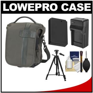 Lowepro Classified 140 AW Digital SLR Camera Bag/Case (Sepia) with LP-E12 Battery & Charger + Tripod + Accessory Kit for Canon Rebel SL1