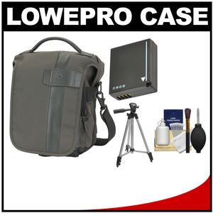 Lowepro Classified 140 AW Digital SLR Camera Bag/Case (Sepia) with DMW-BLG10 Battery + Tripod + Accessory Kit for Panasonic DMC-GF6 DMC-GX7