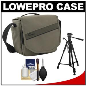Lowepro Event Messenger 100 Photo/Video Digital SLR Camera Case (Mica) with Tripod + Cleaning Kit - Digital Cameras and Accessories - Hip Lens.com