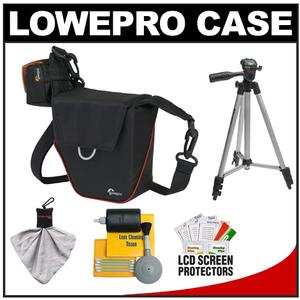 Lowepro Compact ILC Courier 70 Interchangeable Lens Digital Camera Case (Black) with Tripod + Accessory Kit - Digital Cameras and Accessories - Hip Lens.com