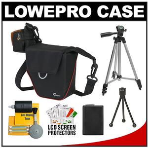 Lowepro Compact ILC Courier 70 Interchangeable Lens Digital Camera Case (Black) with NP-FW50 Battery + Tripod + Accessory Kit - Digital Cameras and Accessories - Hip Lens.com