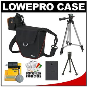 Lowepro Compact ILC Courier 70 Interchangeable Lens Digital Camera Case (Black) with BLS-1/BLS-5 Battery + Tripod + Accessory Kit - Digital Cameras and Accessories - Hip Lens.com