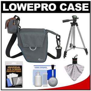 Lowepro Compact ILC Courier 70 Interchangeable Lens Digital Camera Case (Grey) with Tripod + Accessory Kit - Digital Cameras and Accessories - Hip Lens.com