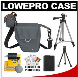 Lowepro Compact ILC Courier 70 Interchangeable Lens Digital Camera Case (Grey) with NP-FW50 Battery + Tripod + Accessory Kit - Digital Cameras and Accessories - Hip Lens.com