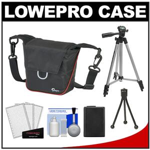 Lowepro Compact ILC Courier 80 Interchangeable Lens Digital Camera Case (Black) with NP-FW50 Battery + Tripod + Accessory Kit - Digital Cameras and Accessories - Hip Lens.com