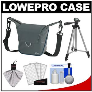 Lowepro Compact ILC Courier 80 Interchangeable Lens Digital Camera Case (Grey) with Tripod + Accessory Kit - Digital Cameras and Accessories - Hip Lens.com