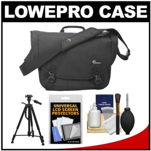 Lowepro Passport Messenger Digital SLR Camera Bag/Case (Black) with Tripod + Accessory Kit