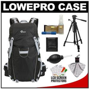 Lowepro Photo Sport 200 AW Digital SLR Camera Backpack Case (Black) with Photo/Video Tripod + Nikon Cleaning Kit - Digital Cameras and Accessories - Hip Lens.com