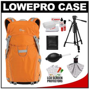 Lowepro Photo Sport 200 AW Digital SLR Camera Backpack Case (Orange) with Photo/Video Tripod + Canon Cleaning Kit - Digital Cameras and Accessories - Hip Lens.com
