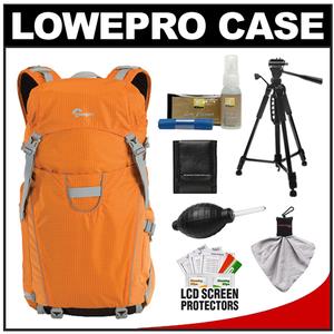 Lowepro Photo Sport 200 AW Digital SLR Camera Backpack Case (Orange) with Photo/Video Tripod + Nikon Cleaning Kit - Digital Cameras and Accessories - Hip Lens.com