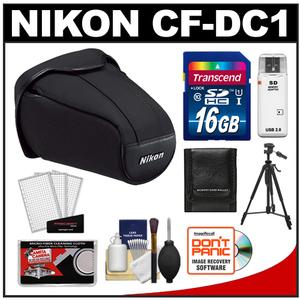 Nikon CF-DC1 Semi-Soft Holster Digital SLR Camera Case for D40, D60, D3000 &amp; D3100 with 16GB Card + Tripod + Cleaning Accessory Kit