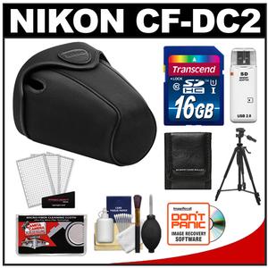 Nikon CF-DC2 Semi-Soft Holster Digital SLR Camera Case for D5000 &amp; D5100 with 16GB Card + Tripod + Cleaning Accessory Kit