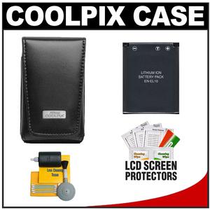 Nikon Coolpix 5811 Leather Digital Camera Case with EN-EL10 Battery + Cleaning Kit - Digital Cameras and Accessories - Hip Lens.com