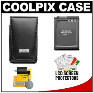 Nikon Coolpix 5811 Leather Digital Camera Case with EN-EL12 Battery + Cleaning Kit - Digital Cameras and Accessories - Hip Lens.com