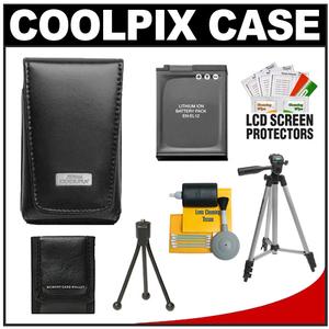 Nikon Coolpix 5811 Leather Digital Camera Case with EN-EL12 Battery + Tripod + Accessory Kit - Digital Cameras and Accessories - Hip Lens.com