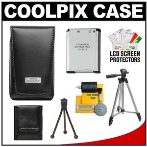 Nikon Coolpix 5811 Leather Digital Camera Case with EN-EL19 Battery + Tripod + Accessory Kit - Digital Cameras and Accessories - Hip Lens.com