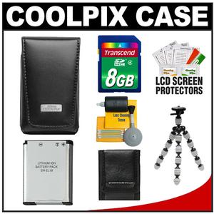 Nikon Coolpix 5811 Leather Digital Camera Case with 8GB Card + EN-EL19 Battery + Tripod + Accessory Kit - Digital Cameras and Accessories - Hip Lens.com