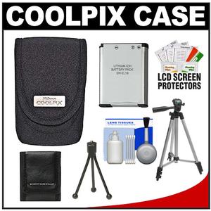 Nikon Coolpix 5879 Camera Digital Camera Case with EN-EL19 Battery + Tripod + Accessory Kit - Digital Cameras and Accessories - Hip Lens.com