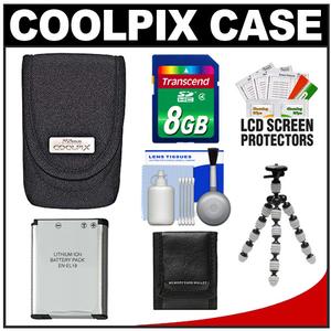 Nikon Coolpix 5879 Camera Digital Camera Case with 8GB Card + EN-EL19 Battery + Tripod + Accessory Kit - Digital Cameras and Accessories - Hip Lens.com