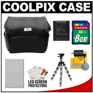 Nikon Coolpix 9623 Digital Camera Case with 8GB Card + EN-EL5 Battery + Tripod + Accessory Kit - Digital Cameras and Accessories - Hip Lens.com
