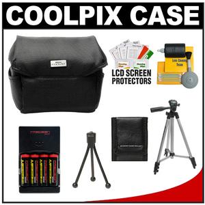 Nikon Coolpix 9623 Digital Camera Case with (4) AA Batteries & Charger + Tripod + Accessory Kit - Digital Cameras and Accessories - Hip Lens.com