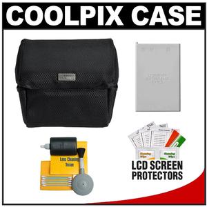 Nikon Coolpix 9691 Fabric Digital Camera Case with EN-EL5 Battery + Cleaning Kit - Digital Cameras and Accessories - Hip Lens.com