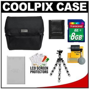 Nikon Coolpix 9691 Fabric Digital Camera Case with 8GB Card + EN-EL5 Battery + Tripod + Accessory Kit - Digital Cameras and Accessories - Hip Lens.com