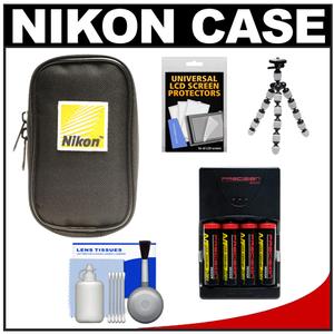 Nikon Coolpix Nylon Digital Camera Carrying Case with AA Batteries/Charger + Flex Tripod + Accessory Kit - Digital Cameras and Accessories - Hip Lens.com