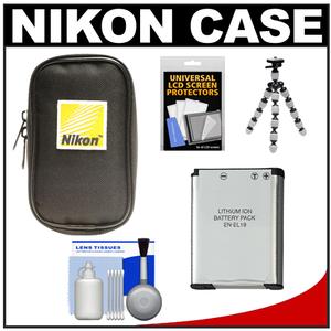 Nikon Coolpix Nylon Digital Camera Carrying Case with EN-EL19 Battery + Flex Tripod + Accessory Kit - Digital Cameras and Accessories - Hip Lens.com