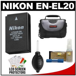 Nikon EN-EL20 Rechargeable Li-ion Battery with Case + Nikon Cleaning Kit for 1 J1 Interchangeable Lens Digital Camera - Digital Cameras and Accessories - Hip Lens.com
