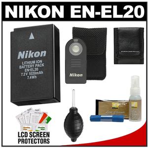Nikon EN-EL20 Rechargeable Li-ion Battery with Nikon ML-L3 Shutter Release Remote + Kit for 1 J1 Interchangeable Lens Digital Camera - Digital Cameras and Accessories - Hip Lens.com