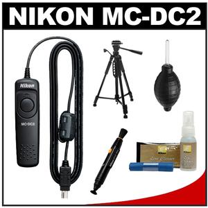 Nikon MC-DC2 Wired Remote Shutter Release Cord for D3100  D3200  D5000  D5100 & D7000 with Tripod + Nikon Cleaning Kit - Digital Cameras and Accessories - Hip Lens.com