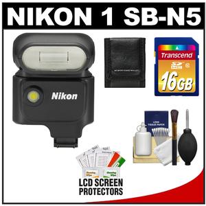 Nikon 1 SB-N5 Speedlight Flash with 16GB Card + Accessory Kit for 1 V1 Interchangeable Lens Digital Camera - Digital Cameras and Accessories - Hip Lens.com