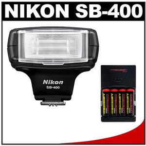 Nikon SB-400 AF Speedlight Flash with (4) Batteries & Charger - Digital Cameras and Accessories - Hip Lens.com