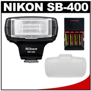 Nikon SB-400 AF Speedlight Flash with Diffuser + (4) Batteries & Charger - Digital Cameras and Accessories - Hip Lens.com