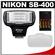 Nikon SB-400 AF Speedlight Flash with Diffuser + (4) Batteries & Charger
