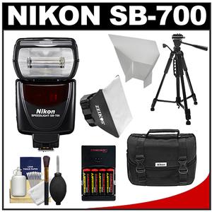 Nikon SB-700 AF Speedlight Flash with Tripod + Softbox + Bounce Reflector + Batteries & Charger + Case + Cleaning Kit - Digital Cameras and Accessories - Hip Lens.com