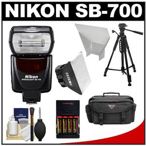 Nikon SB-700 AF Speedlight Flash with Softbox + Bounce Reflector + Batteries & Charger + Case + Tripod + Accessory Kit
