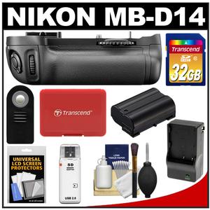 Nikon MB-D14 Grip Multi Power Battery Pack for the D600 Digital SLR Camera with EN-EL15 Battery & Charger + 32GB Card + ML-L3 Remote + Accessory Kit
