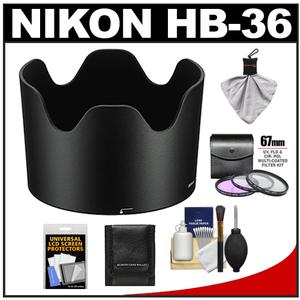 Nikon HB-36 Bayonet Lens Hood for 70-300mm f/4.5-5.6G VR with 3 (UV/FLD/CPL) Filter Set + Accessory Kit - Digital Cameras and Accessories - Hip Lens.com
